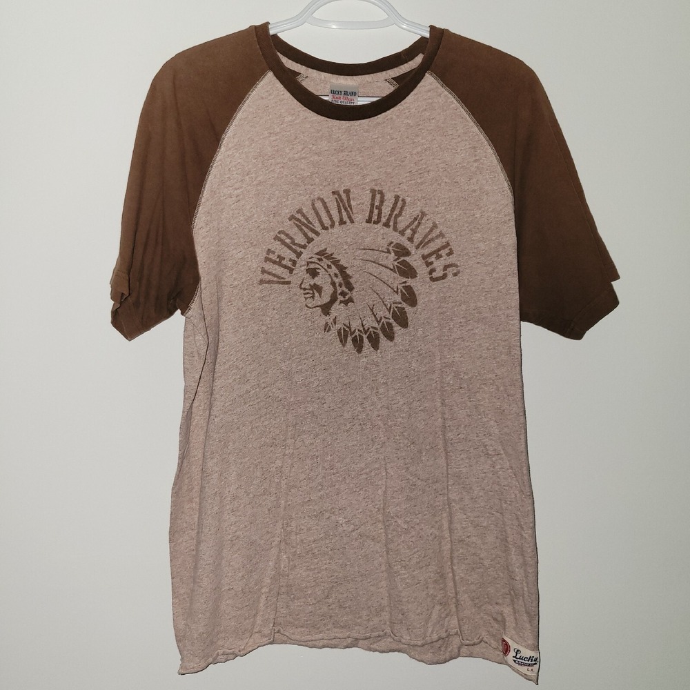 Lucky Brand Vernon Braves Minor League Short Sleeve T-Shirt Men's Size Large